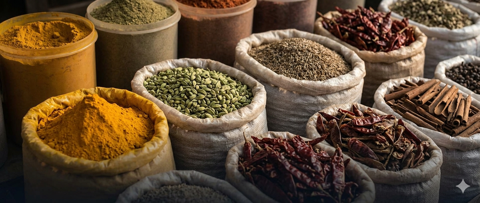 Spice market · green cardamom in the wider Kerala trade